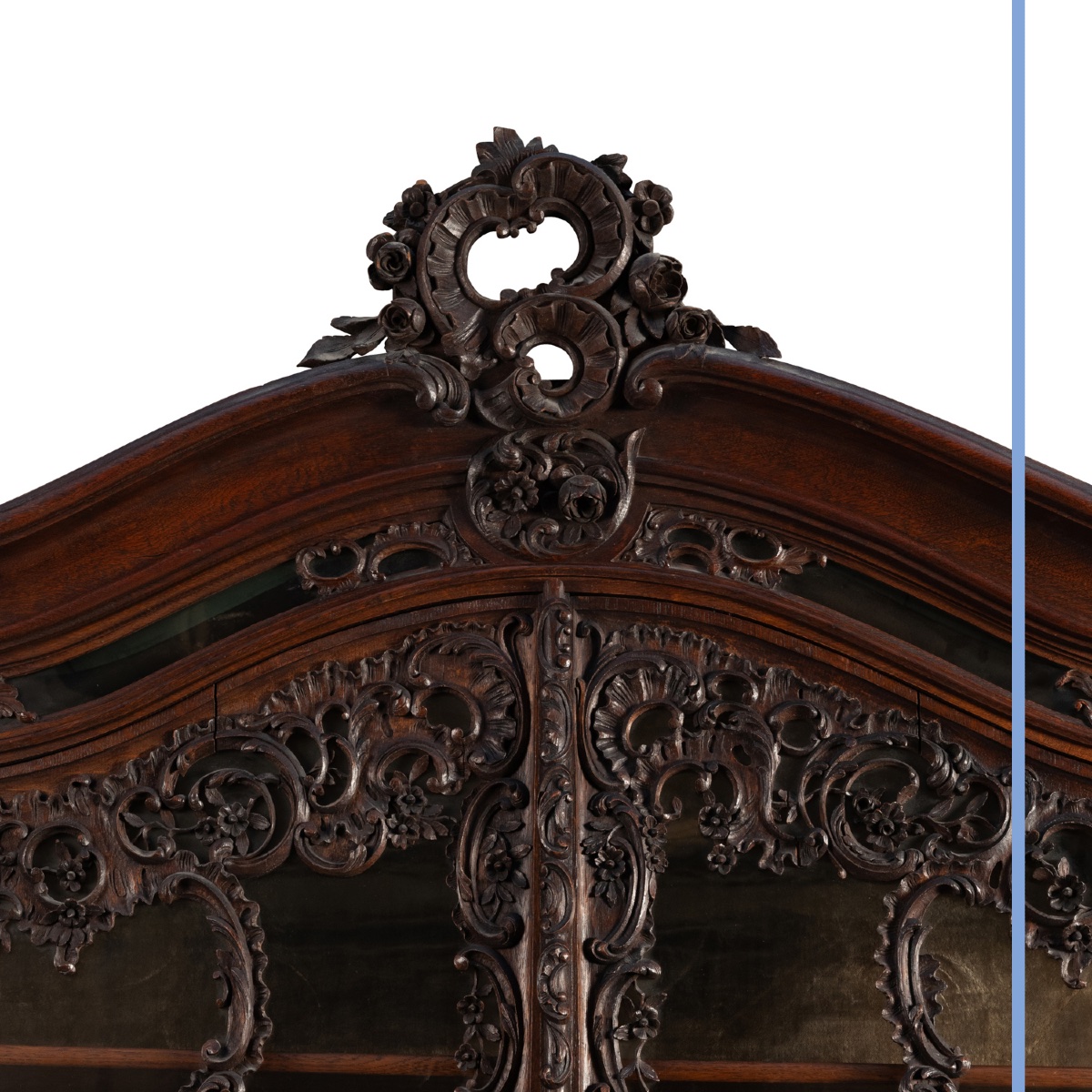 Carved Oak Liège-style Louis XV Two-part Glazed Sideboard, XIXth-photo-2
