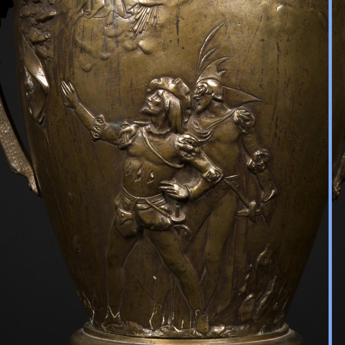 Vase "Mephistophélès" en bronze, XIXe-photo-3