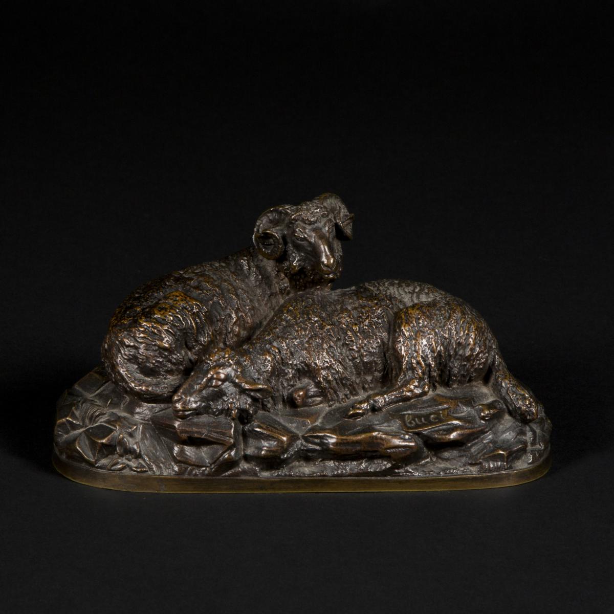 Buci (XIXe - XXE), Bronze animalier "Bélier et Brebis, XIXe