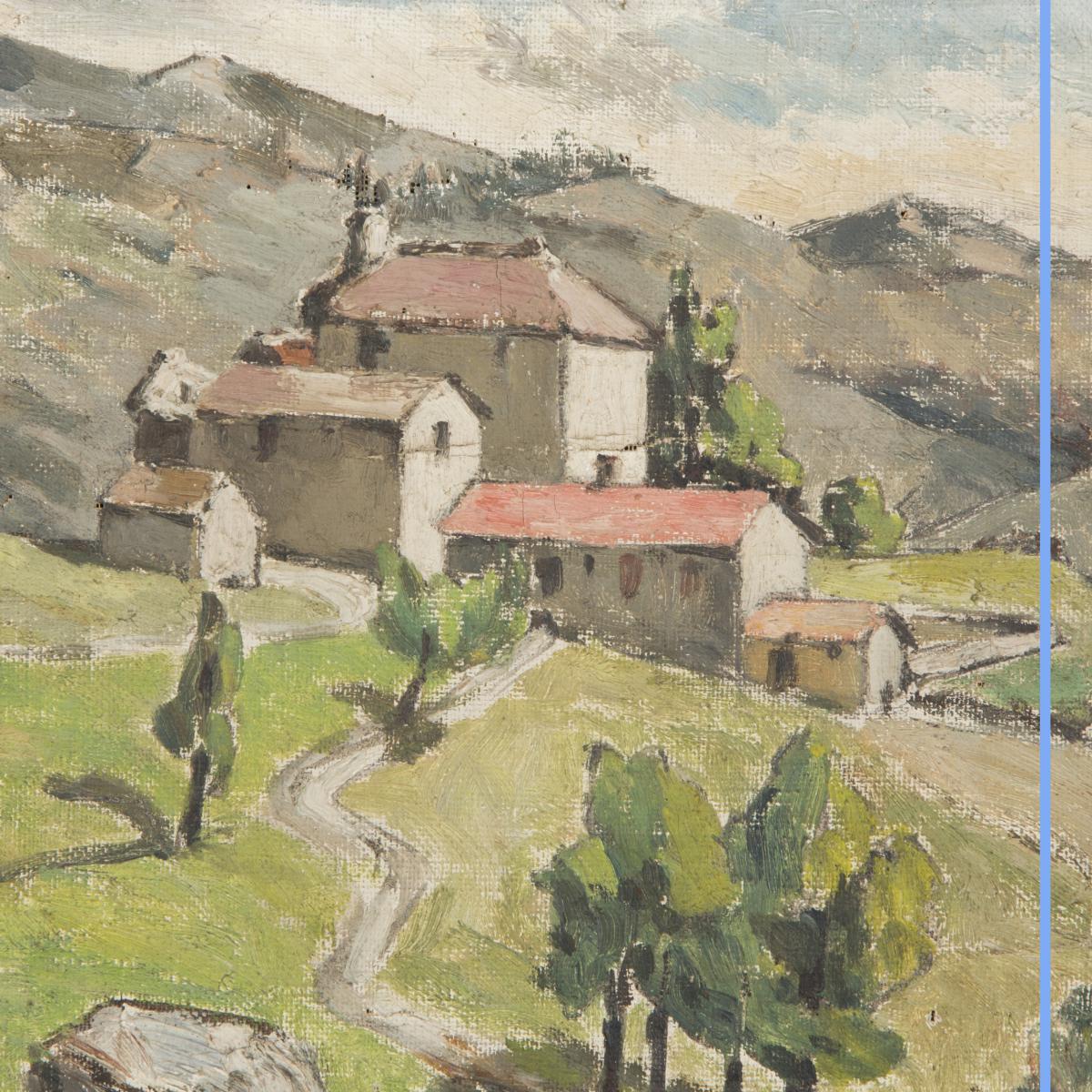 Paire de Paysages, Huile sur toile, Mt Guérin, XXe-photo-2