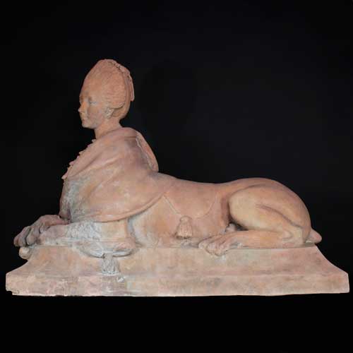 Terracotta Sphinx, XVIIIth-photo-3