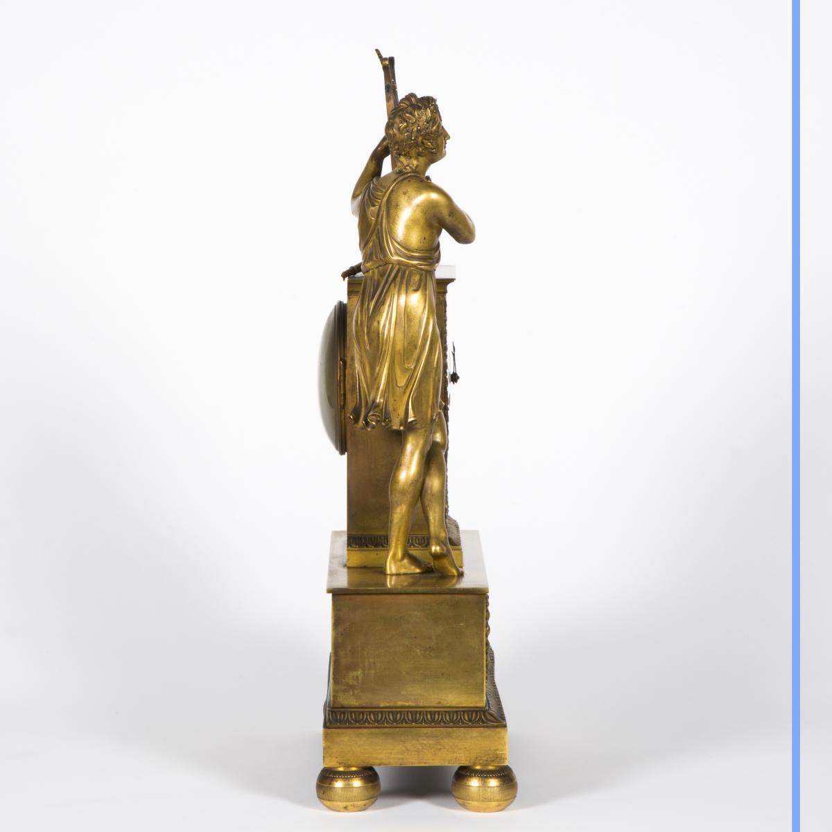 Pendule "Orphée" en bronze doré, XIXe-photo-1
