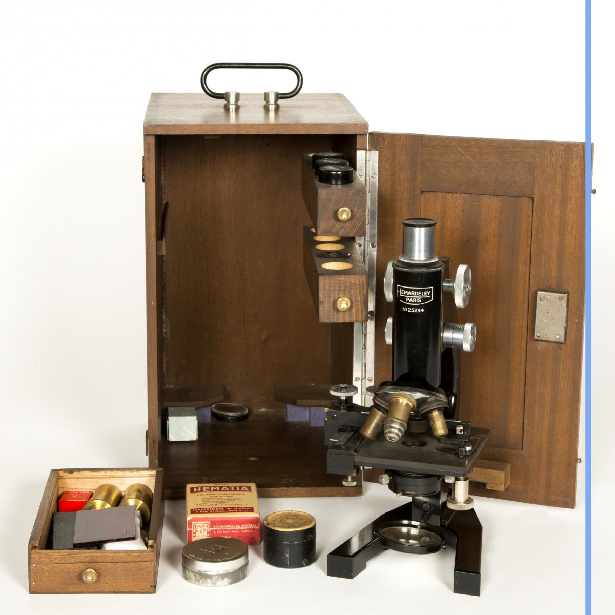 Microscope de marque Lemardeley Paris, XIXe-photo-2