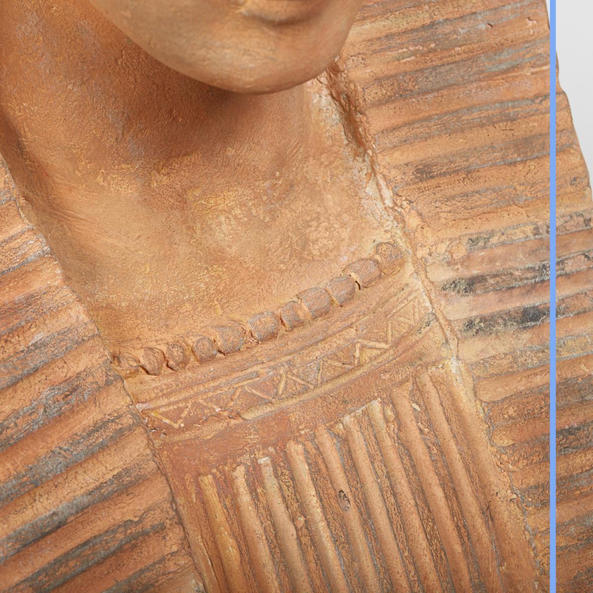 Sphinx en terre cuite, XIXe-photo-4