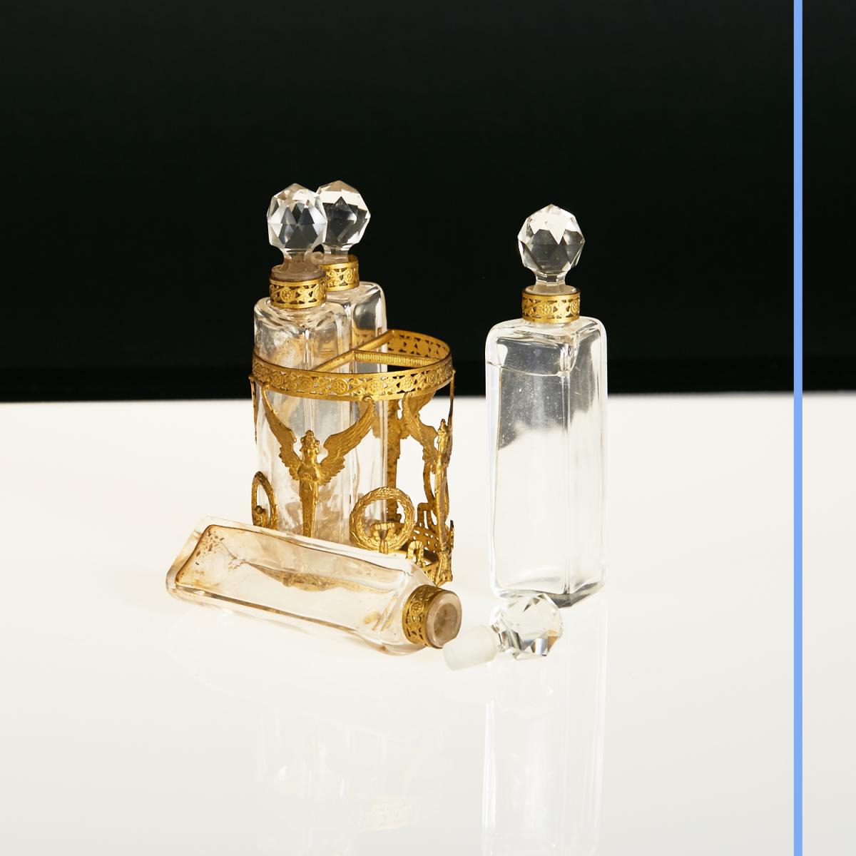 Toilet Set In Cut Crystal, 19th Century-photo-4