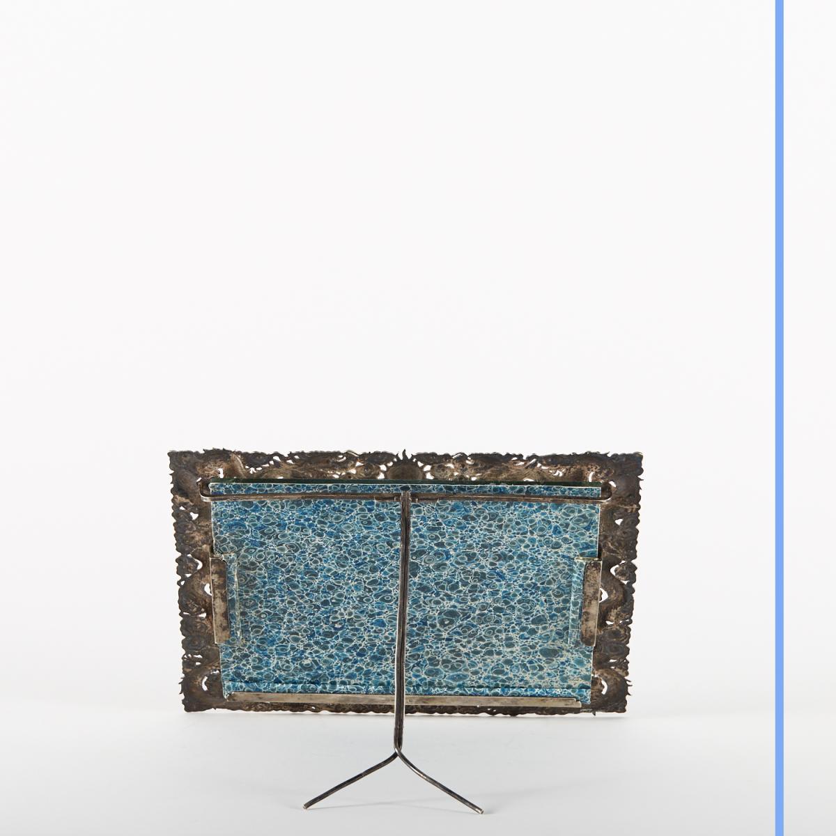 Chiseled Silver Table Mirror, China, XIXth-photo-4