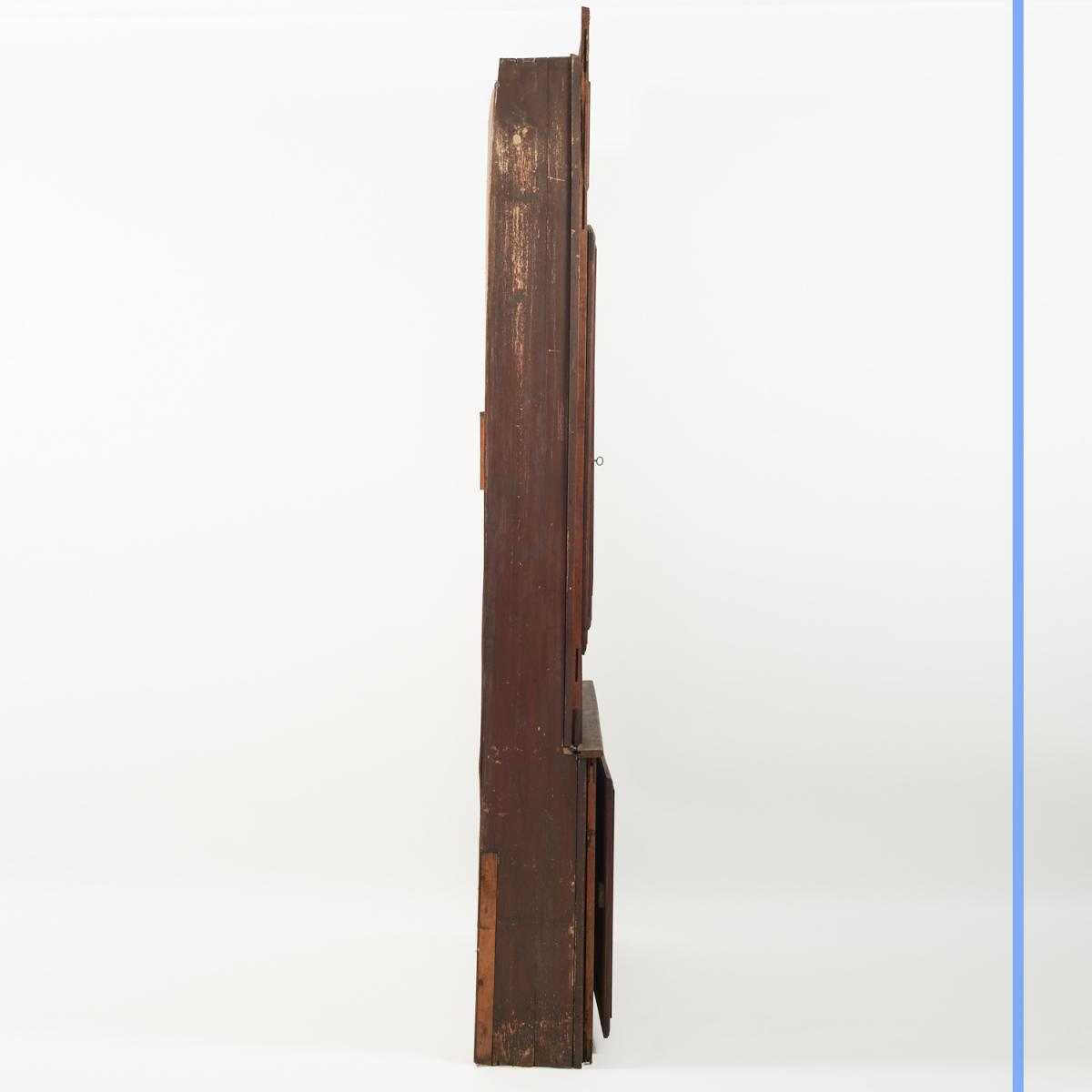 Meuble de sacristie à deux corps en chêne sculpté, XVIIIe-photo-4