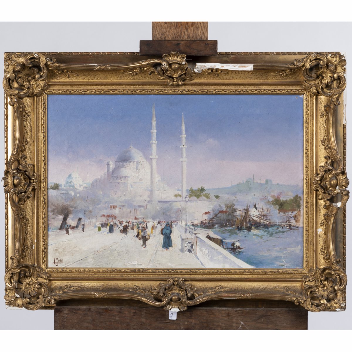 Manuel Orazi (1860-1934), Paire de paysages d'Istambul, XXe-photo-3