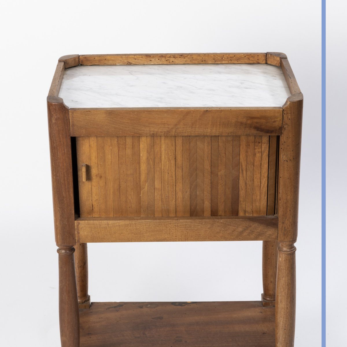 Bedside Table In Natural Wood Stamped And Surmounted By A Crown, 19th Century-photo-2