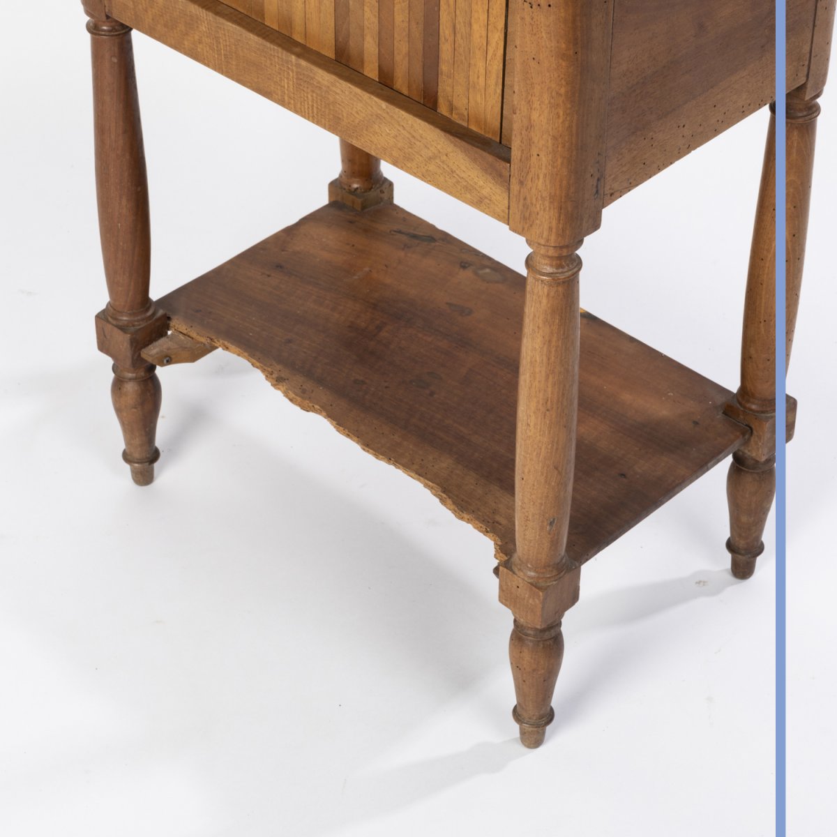 Bedside Table In Natural Wood Stamped And Surmounted By A Crown, 19th Century-photo-3