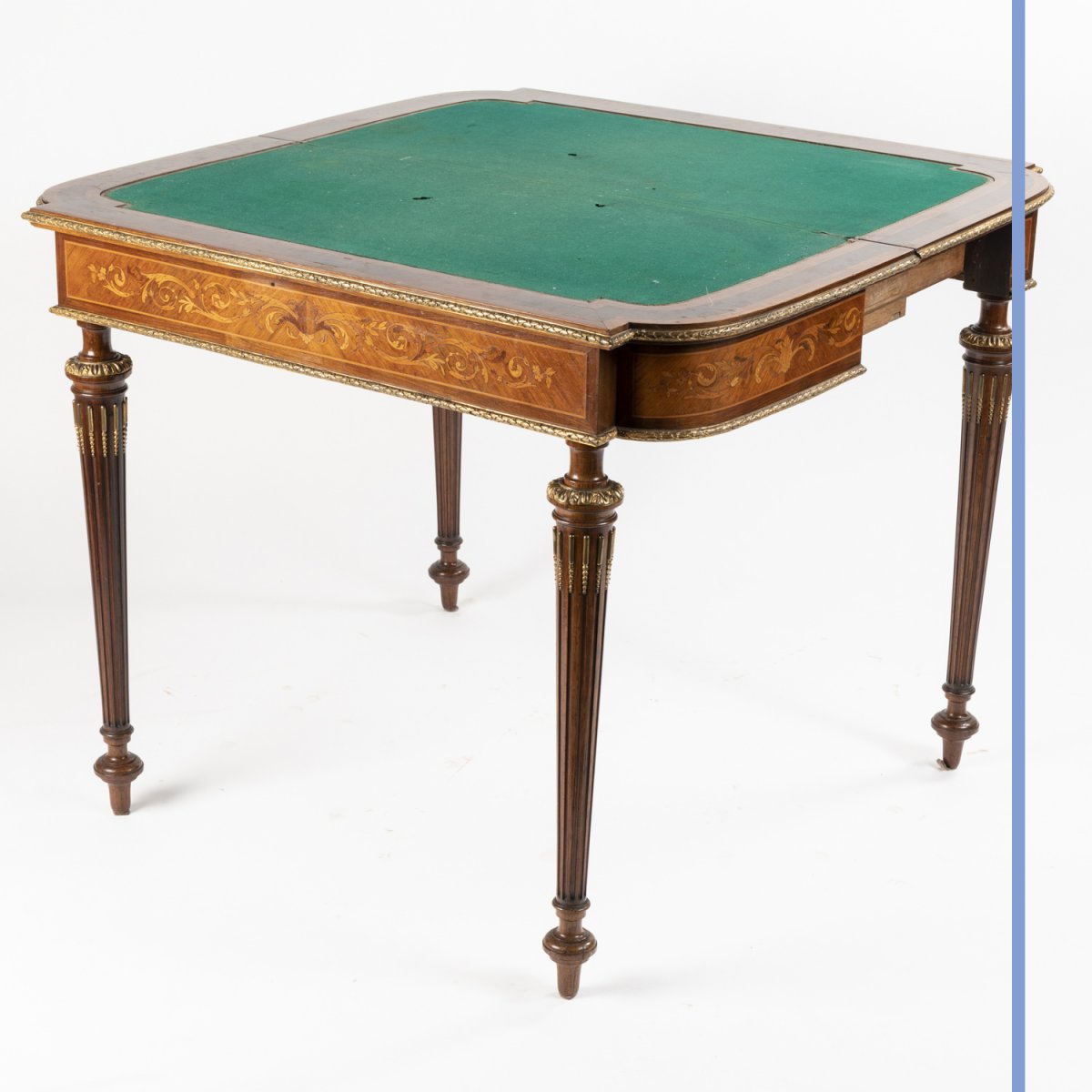 Table &agrave; jeux marquet&eacute;e de style Louis XVI, XIXe -photo-4