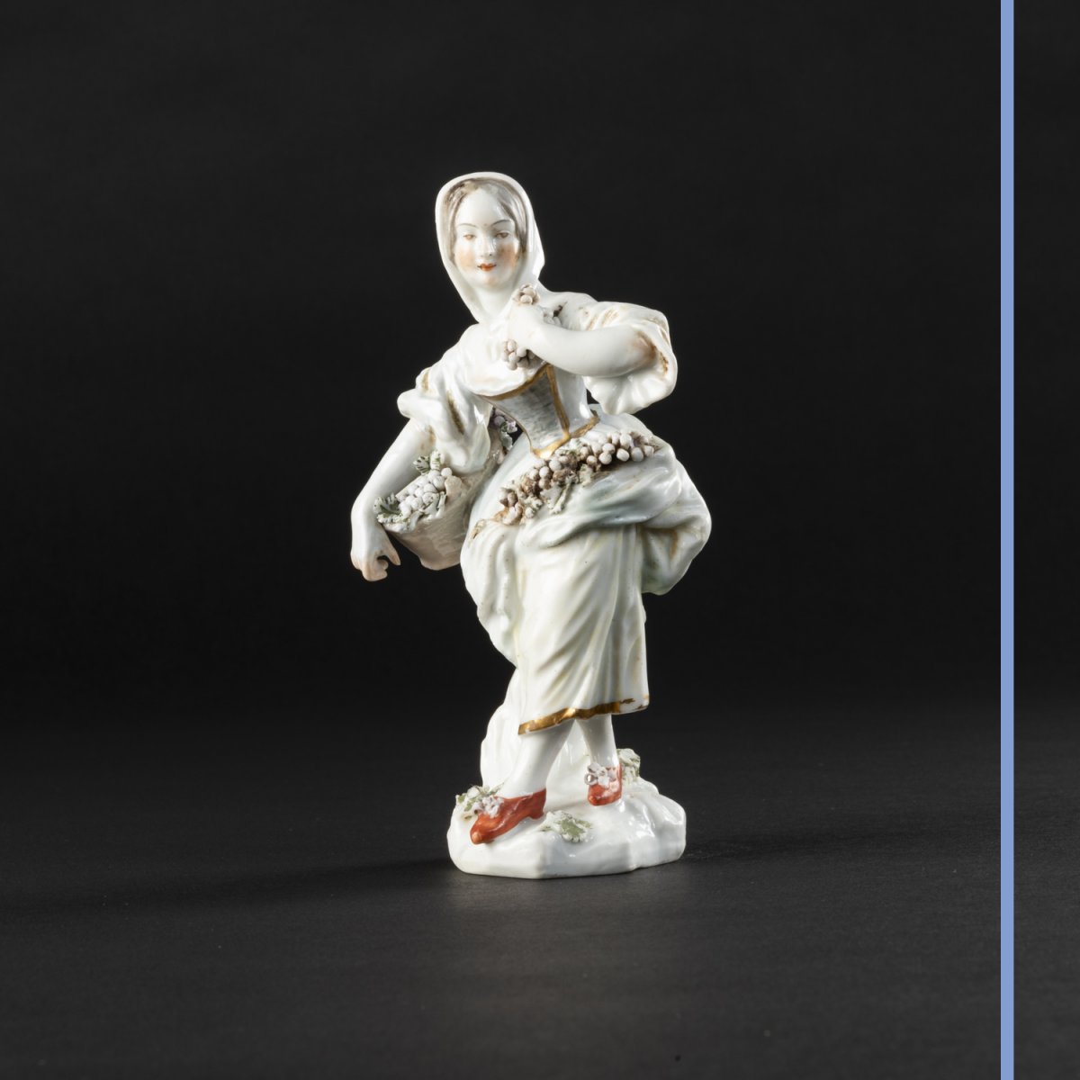 Figurine en porcelaine polychrome, XIXe-photo-2