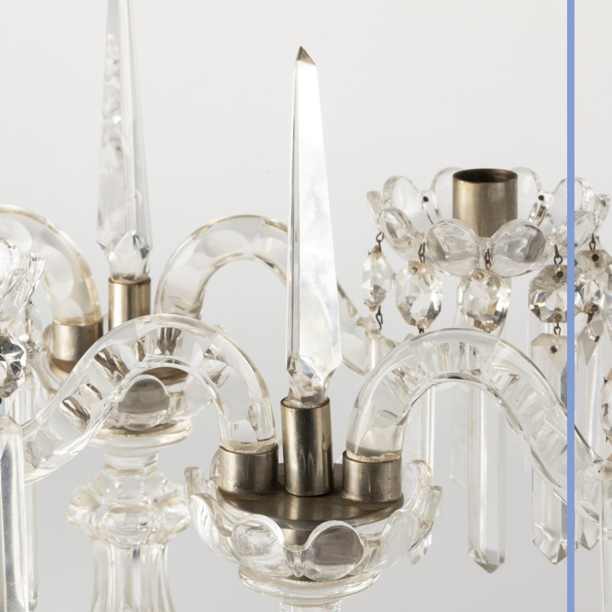Baccarat, paire de chandeliers en cristal taill&eacute;, XXe-photo-2