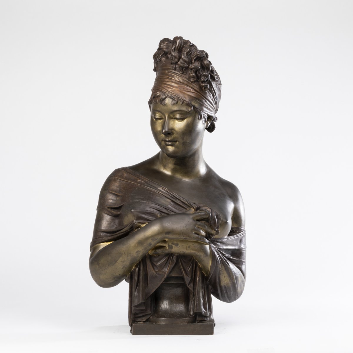 According To Joseph Chinard (1756-1813), Bust Of Madame Récamier, Bronze, 19th Century