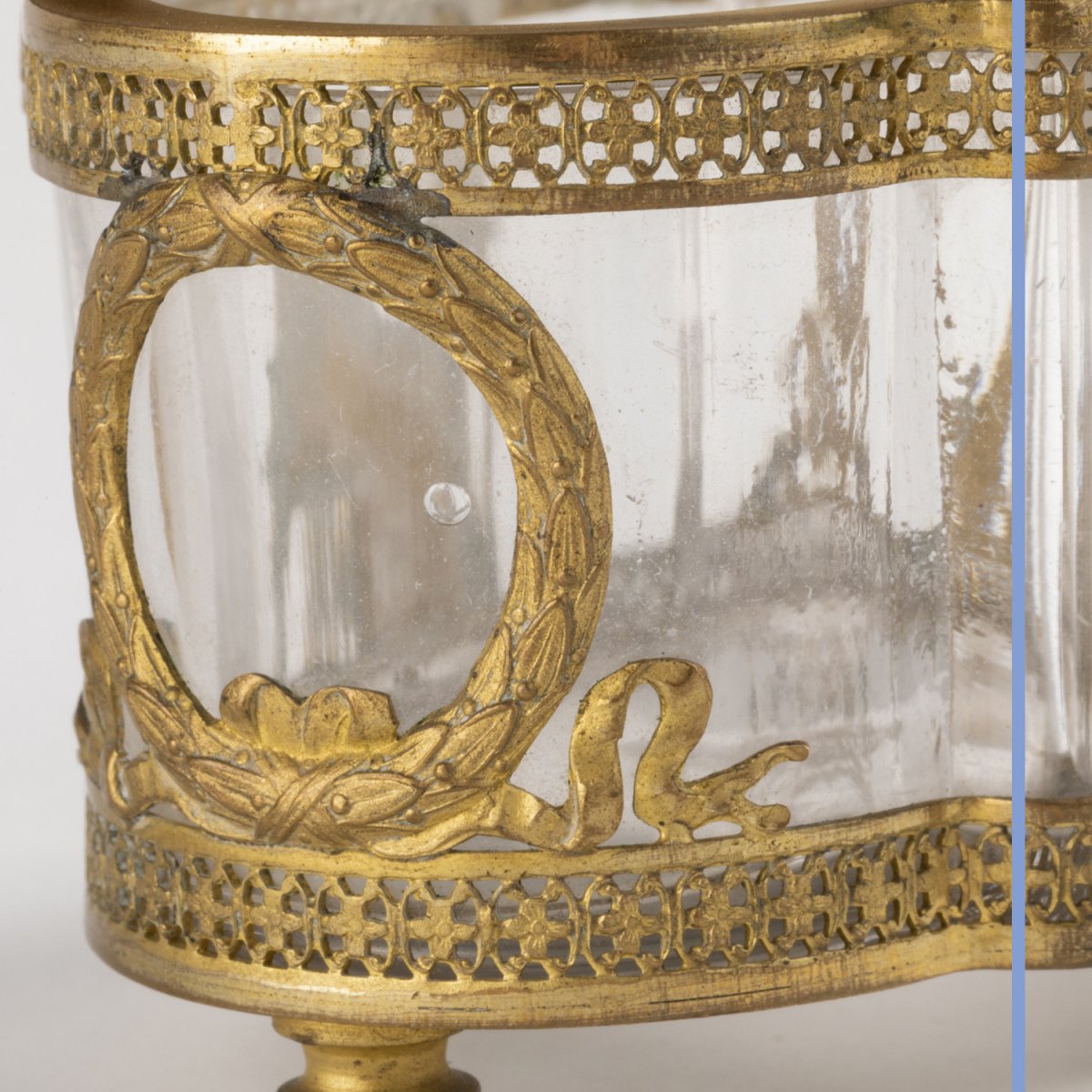Coffret &agrave; bijoux de style Empire en verre et cuivre cisel&eacute;, XIXe-photo-7