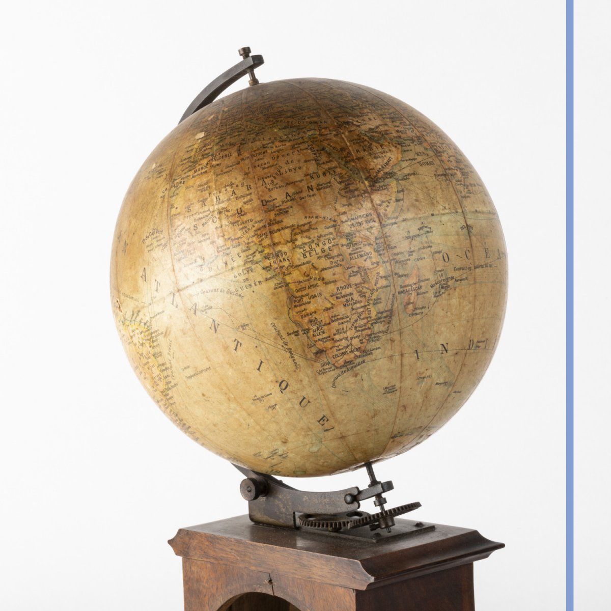 Pendule avec globe terrestre tournant, XIXe-photo-1