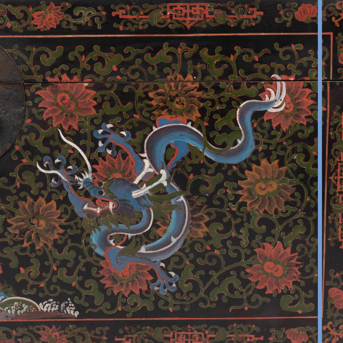 Coffre laqué aux dragons, Chine, XIXe-photo-5
