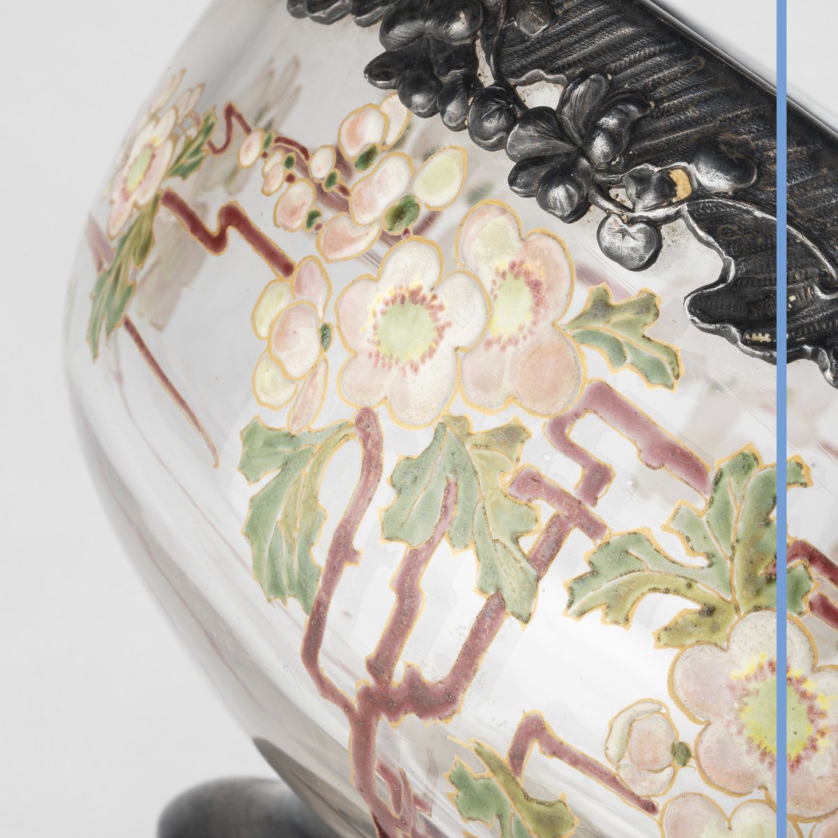 Victor Saglier (1809-1894), coupe en verre &eacute;maill&eacute;, XIXe-photo-1