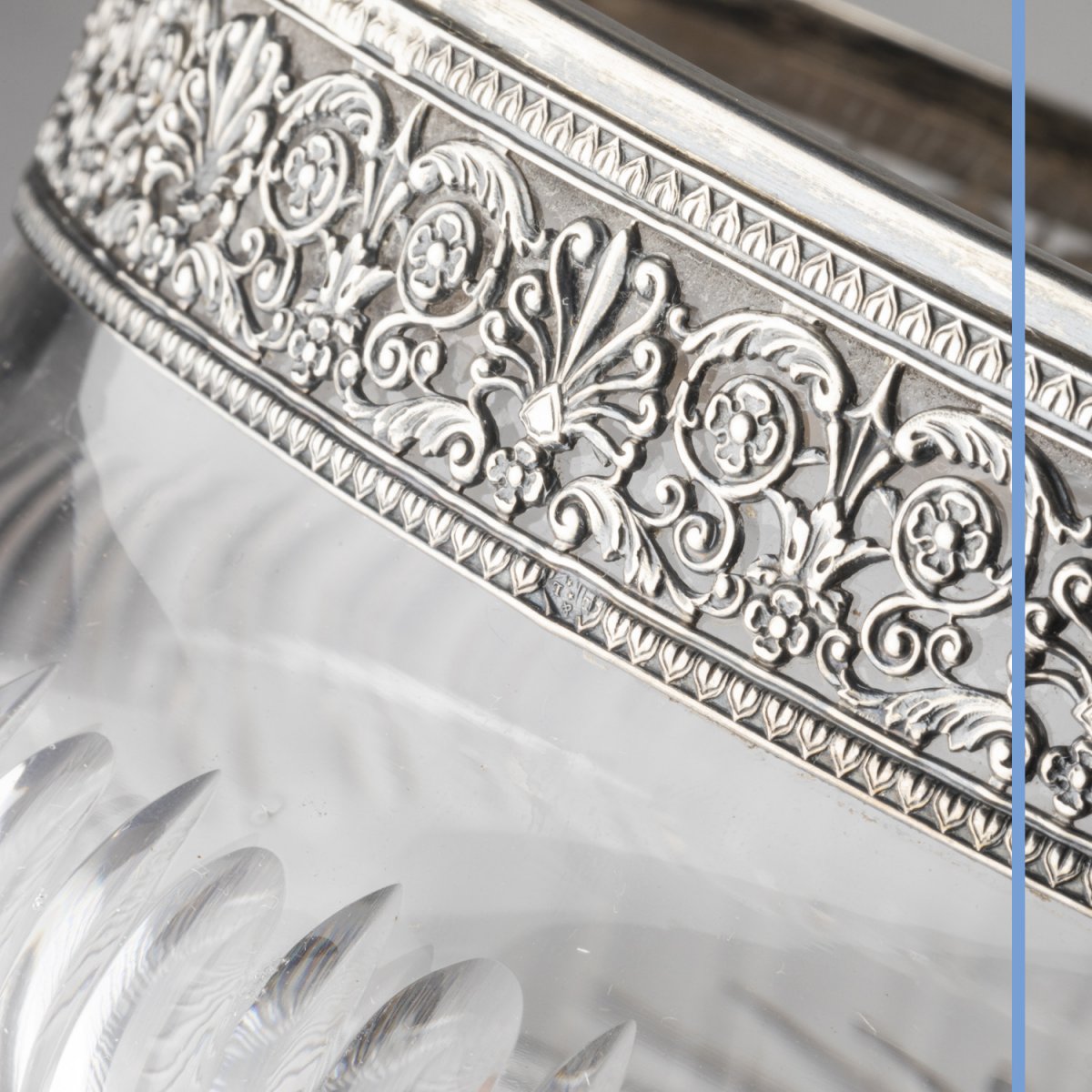 Compotier en cristal taill&eacute; et monture en argent, XIXe-photo-6