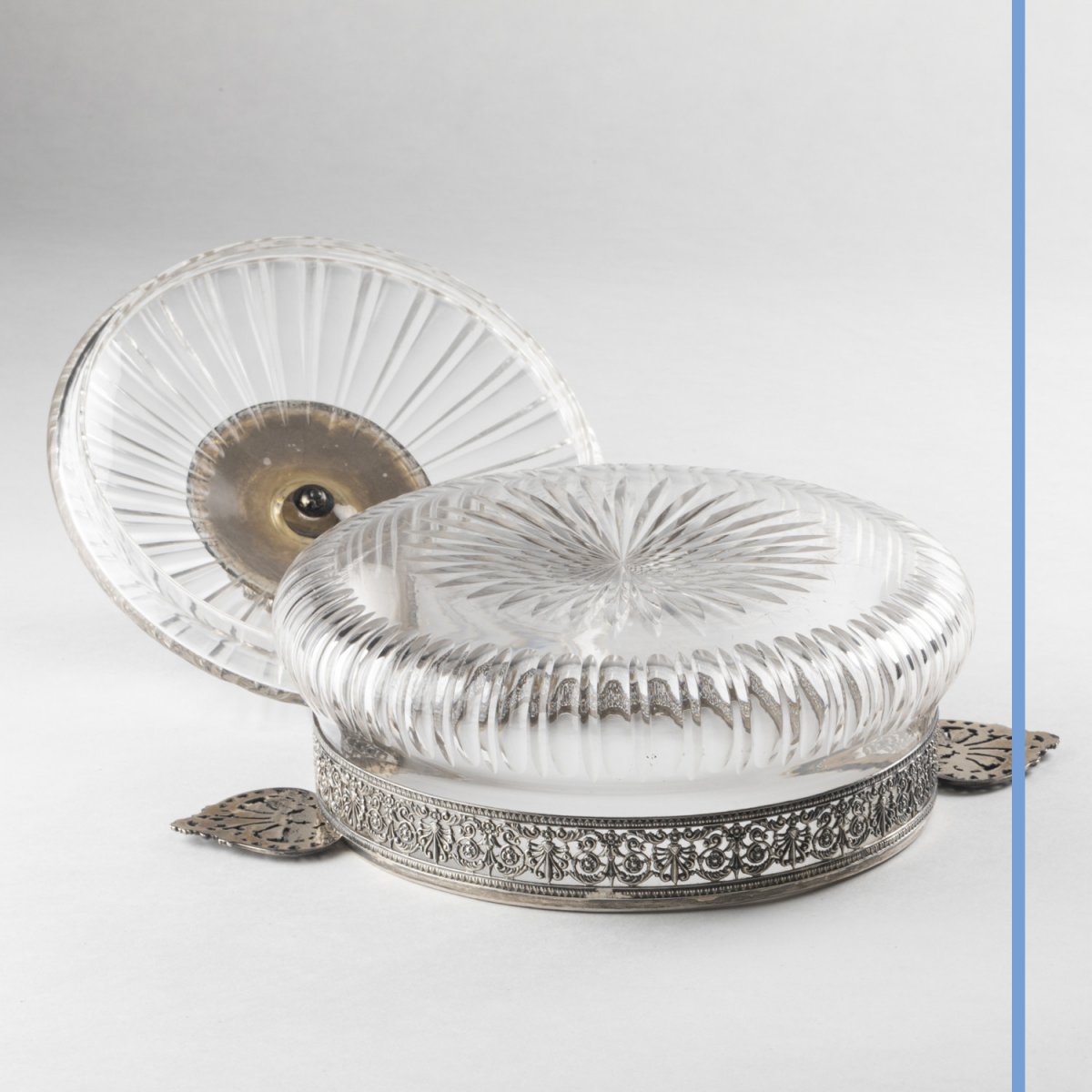 Compotier en cristal taill&eacute; et monture en argent, XIXe-photo-7
