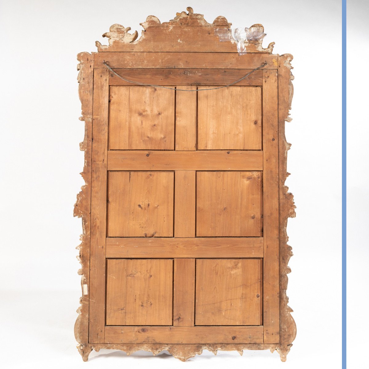 Miroir de style Louis XV en bois et stuc sculpt&eacute; et dor&eacute;, XIXe-photo-3