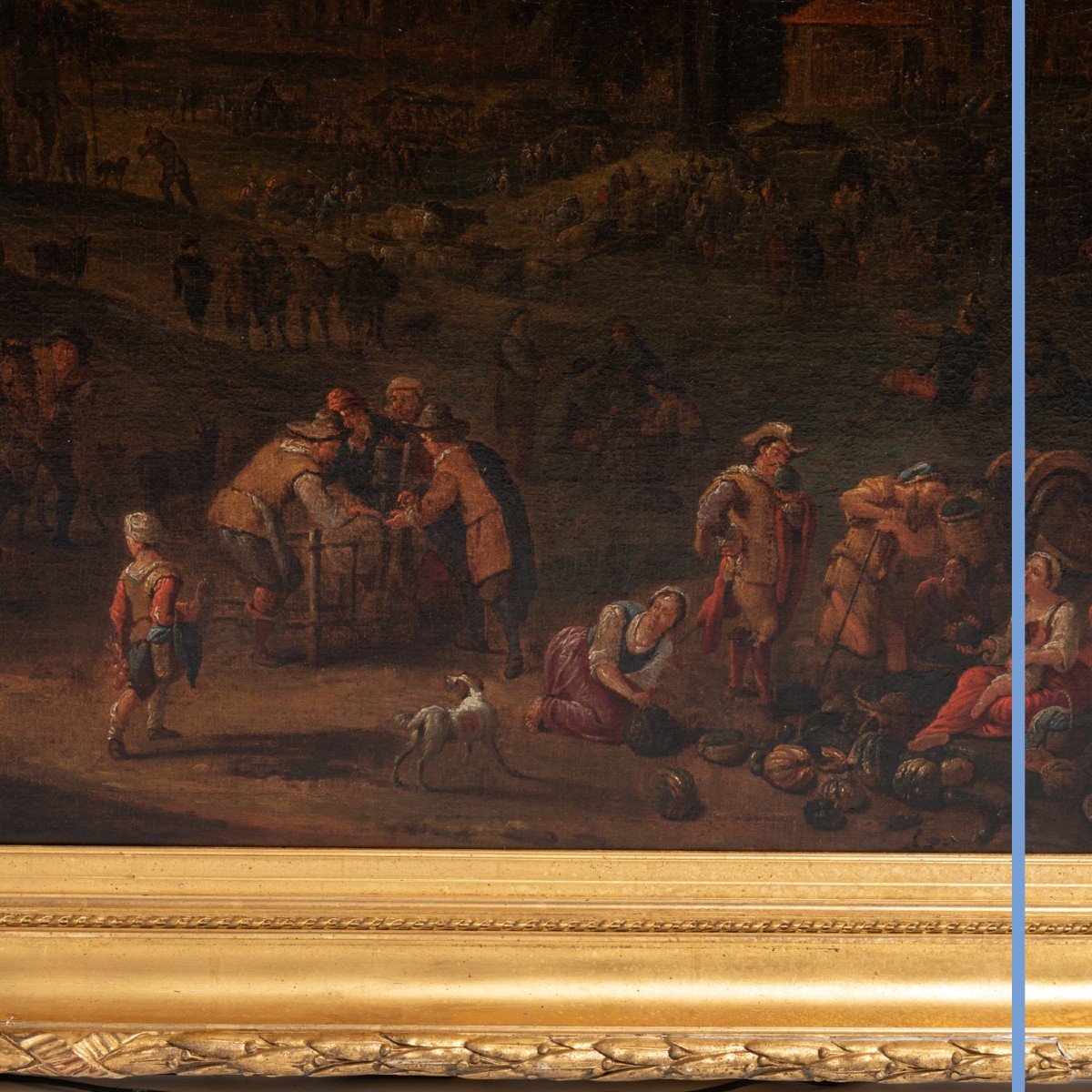 Attribué à Pieter Bout (1658-1719) et Adriaen Frans Van Bondewyns (1644-1711), « Paysans et orientaux au marché », XVIIIe-photo-3
