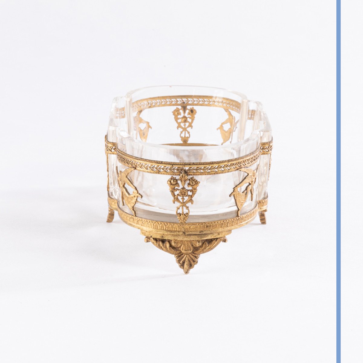 Jardini&egrave;re de style Empire en cristal et monture en laiton cisel&eacute;, XIXe-photo-3