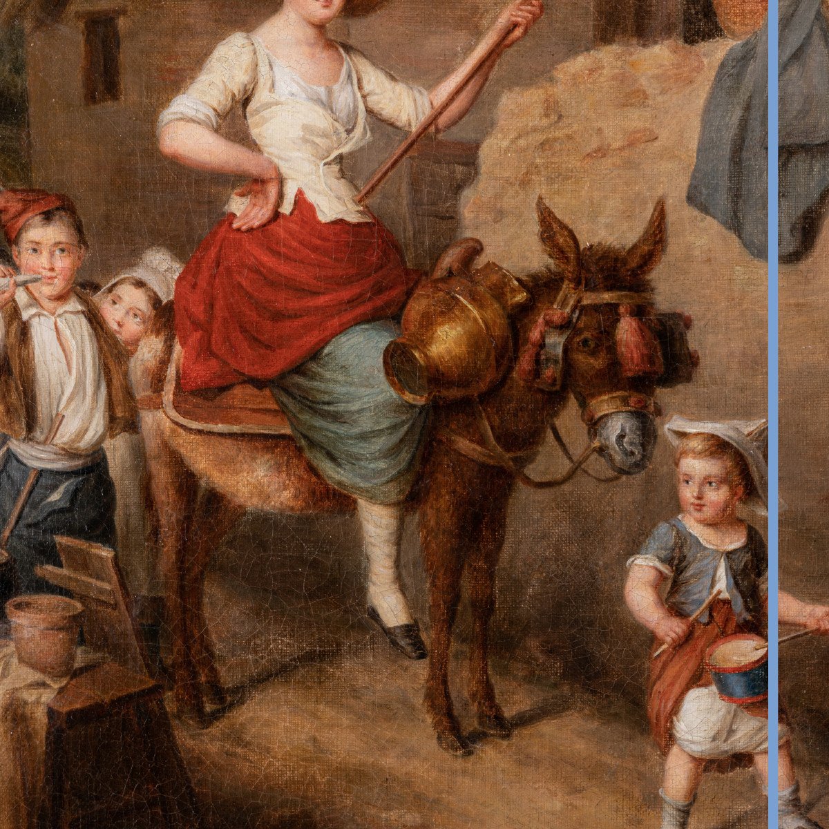 École Française, "Jour de carnaval", huile sur toile, XIXe-photo-4