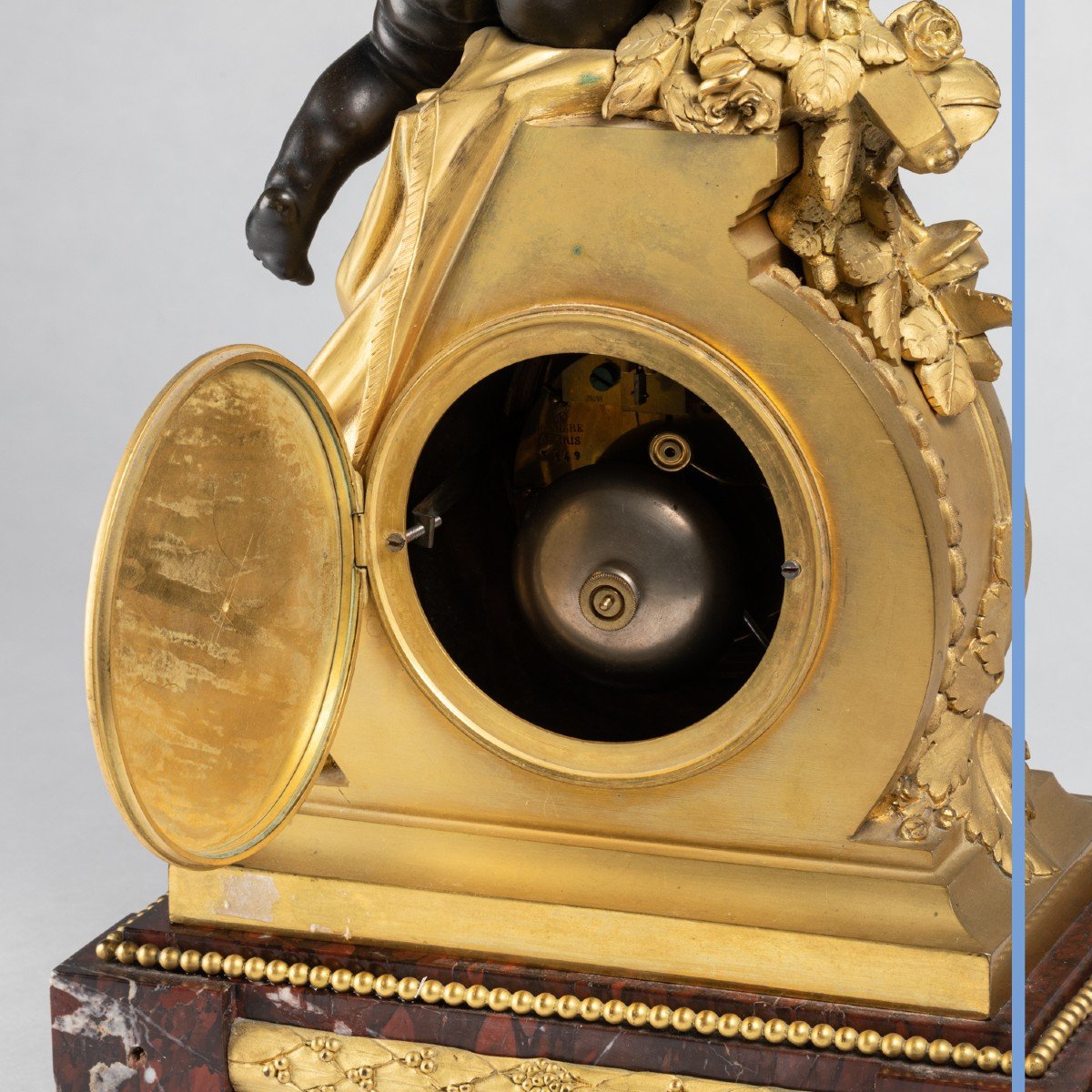 Guillaume Deni&egrave;re (1815-1901), pendule au Cupidon en bronze &agrave; patine brune et bronze dor&eacute;, XIXe-photo-7
