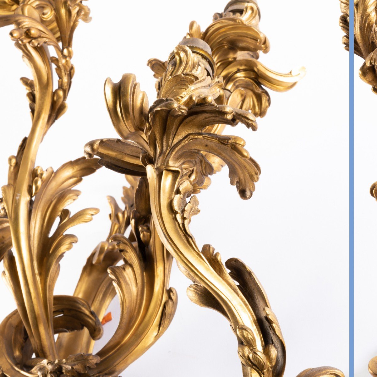 Paire d'appliques de style Louis XV en bronze doré, XIXe-photo-3