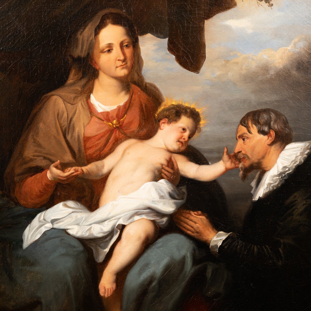 D'apr&egrave;s Antoine Van Dyck (1599-1641), La Vierge au donateur, XIXe-photo-2