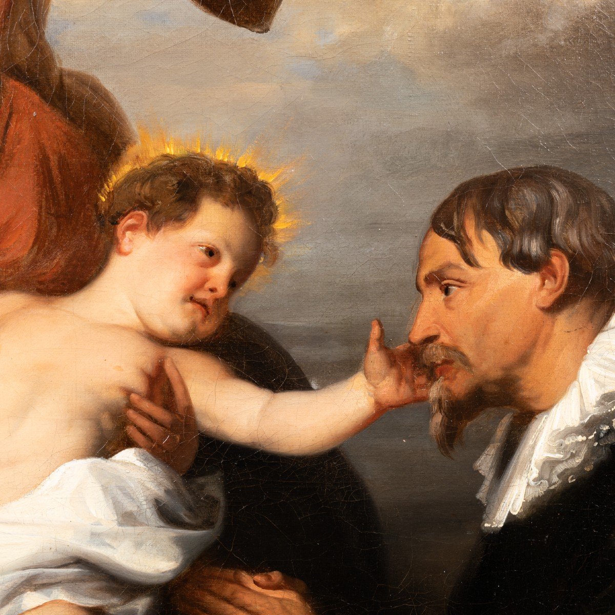 D'apr&egrave;s Antoine Van Dyck (1599-1641), La Vierge au donateur, XIXe-photo-1