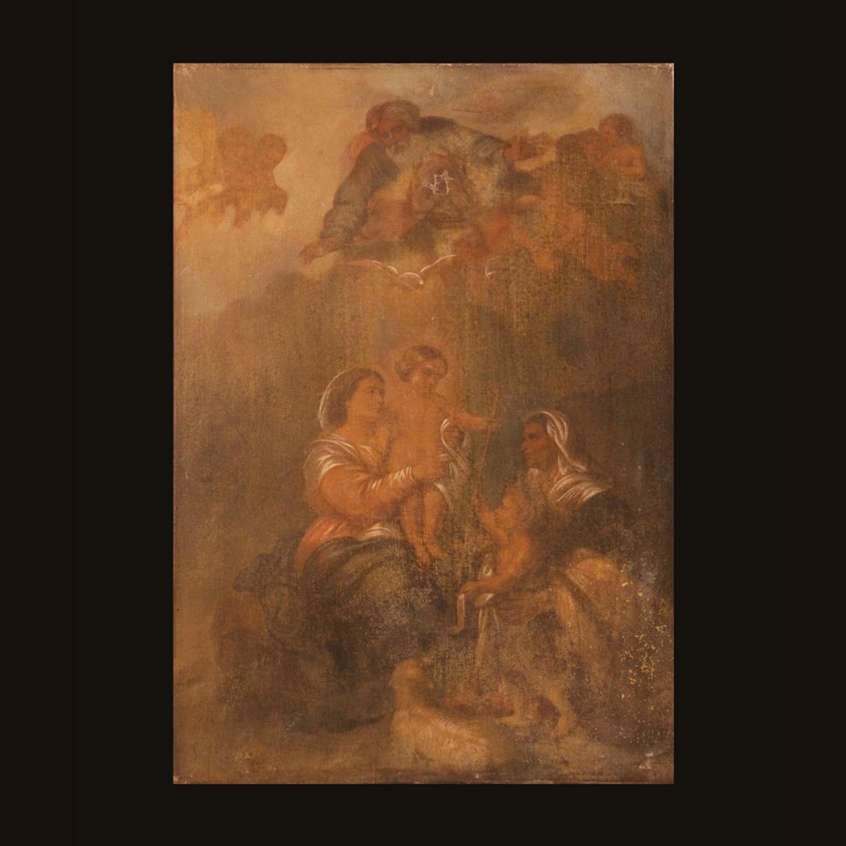 Huile sur toile "Scène Religieuse", XIXe