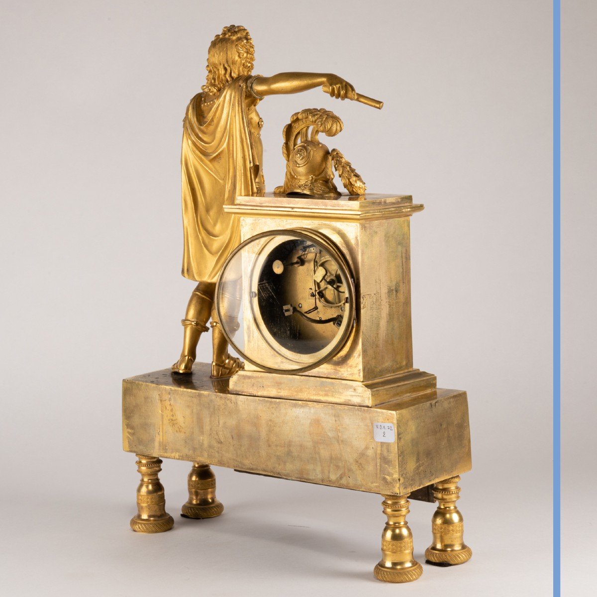 Pendule figurant Louis XIV en bronze doré, époque Empire, XIXe-photo-4