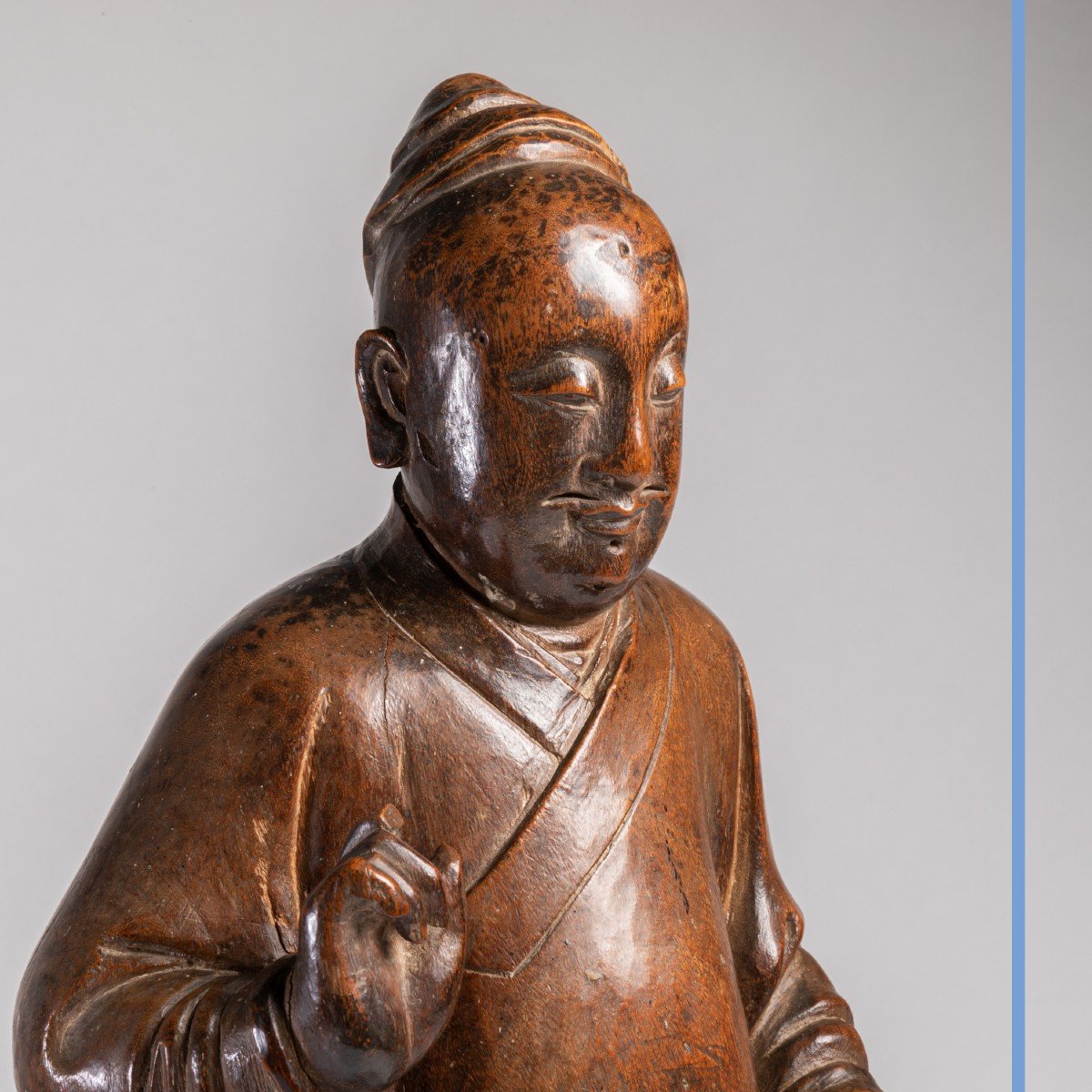 Sculpture d'une figure taoïste en bois, Chine, XIXe-photo-2