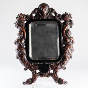 Miroir biseauté néo-renaissance en palissandre, XIXe