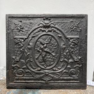 Proantic: Plaque De Fond De Cheminée En Fonte XIX Siècle