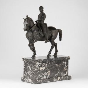 D&#039;apr&egrave;s Andrea Verocchio (1435-1488), Le Condottiere Bartolomeo Colleoni, en bronze et marbre, XIXe