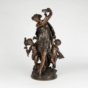 Mathurin Moreau (1822-1912), Bacchanales, bronze, XIXe