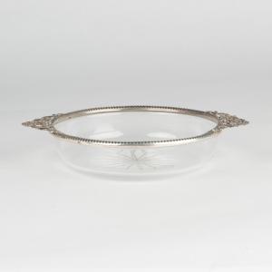 Coupe vide-poche en cristal et argent, XIXe