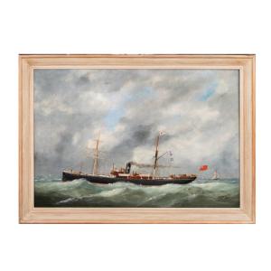 Edouard Adam (1847–1929), "lord Collingwood," Oil On Canvas, 19th