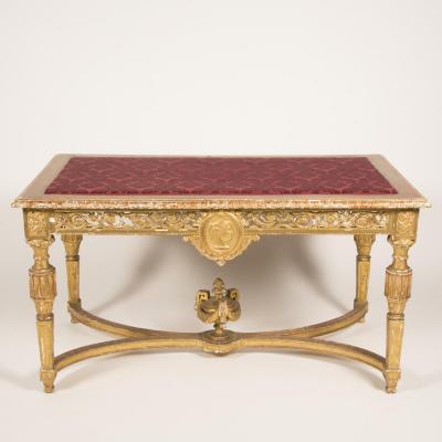 Table de milieu en bois doré, XIXe