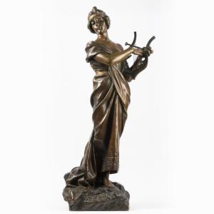 Emmanuel Villanis (1858-1914), Sapho, bronze &agrave; double patine , XIXe