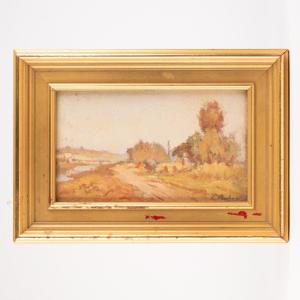 Paysage d'automne, huile sur panneau, XIXe