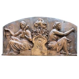 Victor Edmond Leharivel - Durocher (1816-1878), importante plaque en bronze, 1868