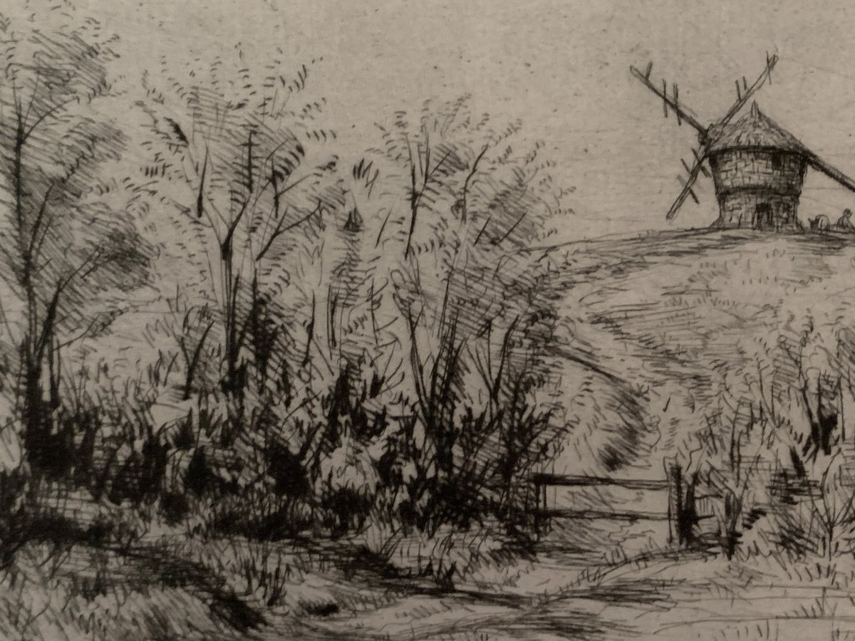 Jean Frélaut (1879-1954) - Engraving - Etching - Le Moulin De Penmern (morbihan)-photo-2