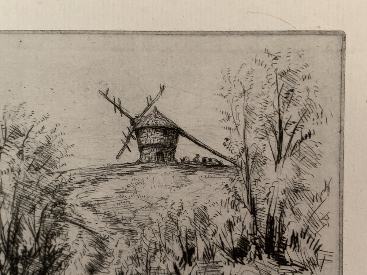 Jean Frélaut (1879-1954) - Engraving - Etching - Le Moulin De Penmern (morbihan)-photo-3