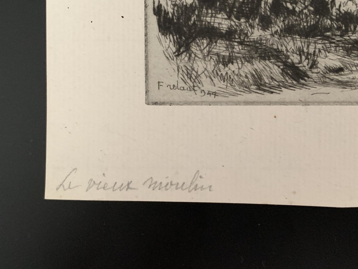 Jean Frélaut (1879-1954) - Engraving - Etching - Le Moulin De Penmern (morbihan)-photo-2
