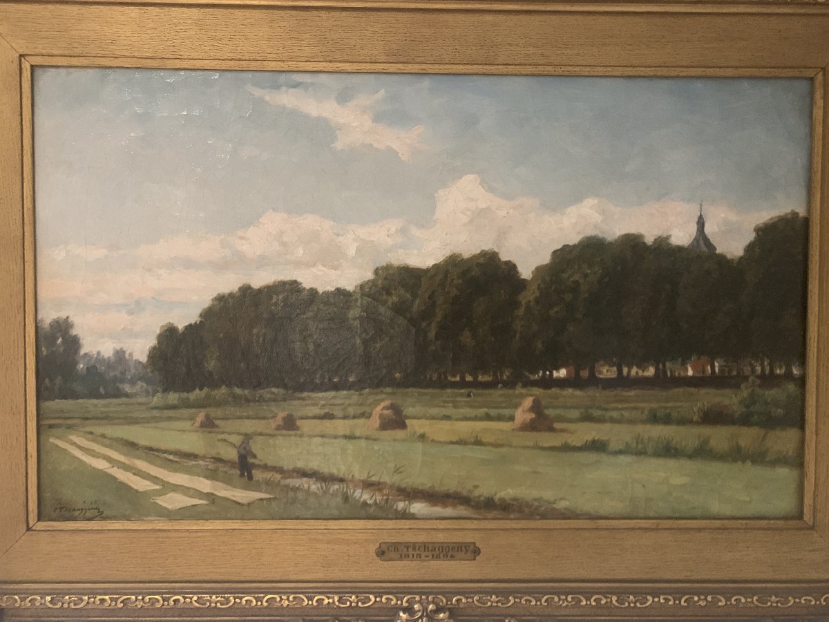 Charles-philogène Tschaggeny - "les Vieux Marronniers Des Remparts De La Ville De Tongres"-photo-2