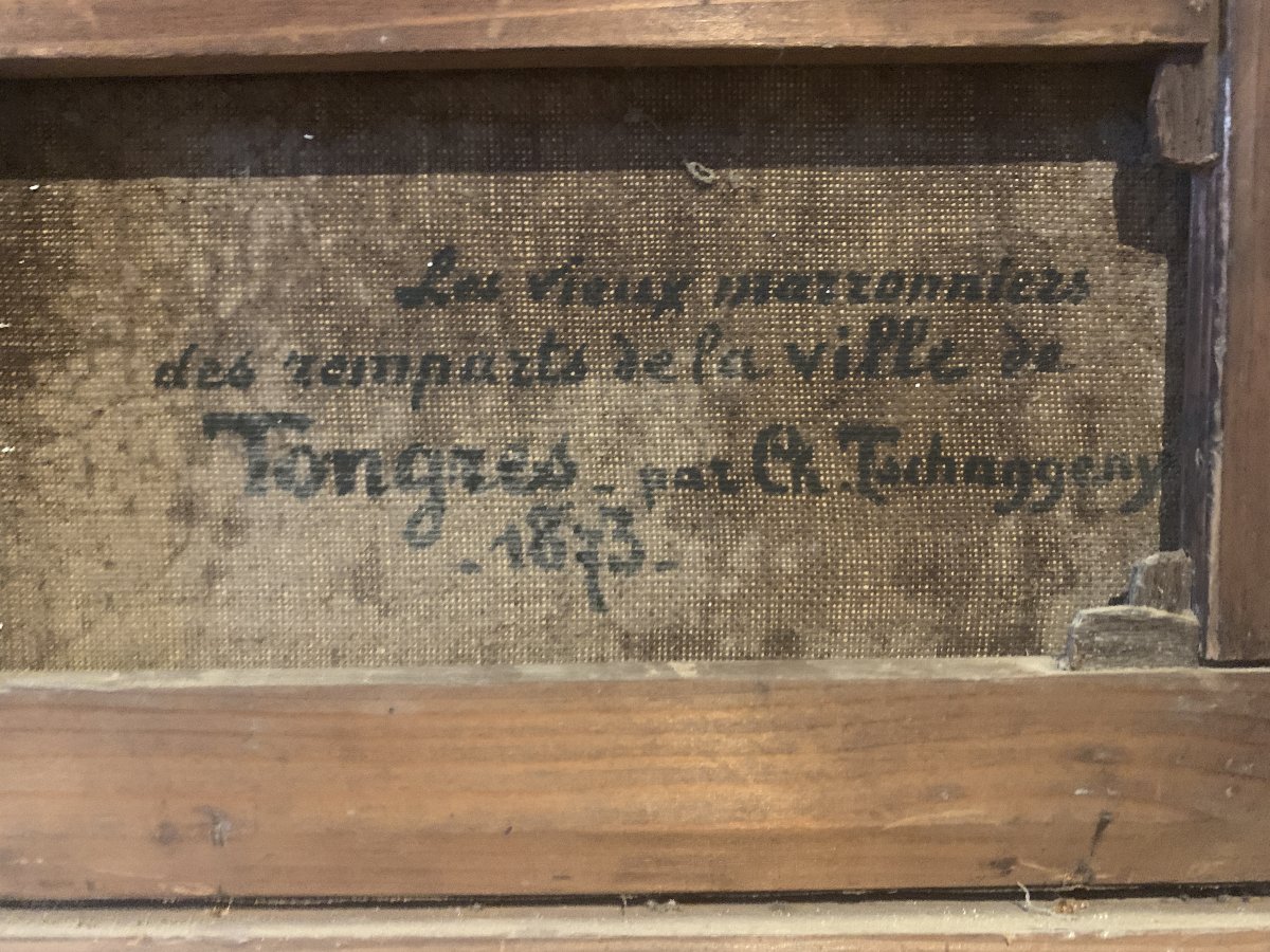 Charles-philogène Tschaggeny - "les Vieux Marronniers Des Remparts De La Ville De Tongres"-photo-4